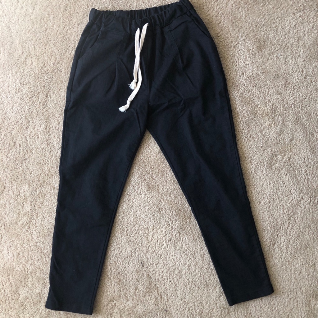Black Drawstring Capris